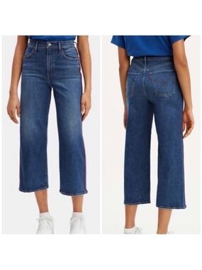 Levi’s Mile High Wide Leg Cropped Jeans with Red Stripe